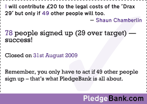 Sign my pledge at PledgeBank