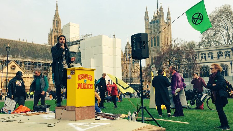 Shaun Chamberlin of Dark Optimism and Extinction Rebellion - Parliament Square - 17-04-2019