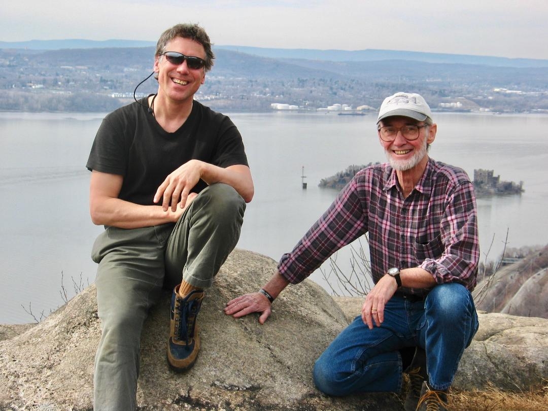 Michael and his father Pete Dowd March 2005 - Breakneck Ridge, above the Hudson River